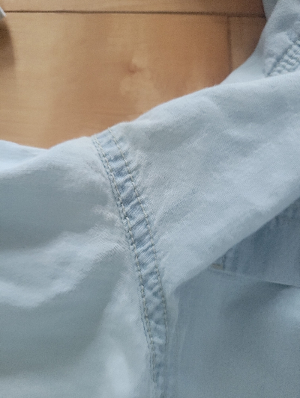 Madewell Slim Chambray Button Down Shirt Light Blue Utility Pocket Cotton Top M - Picture 5 of 9